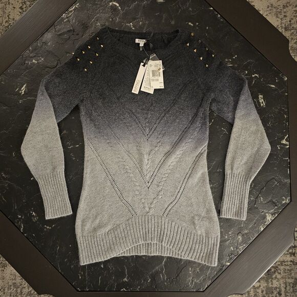 BUFFALO By DAVID BITTON Gray Ombre Studded Ringo Angora Sweater Womens S NWT $89 - Picture 1 of 6